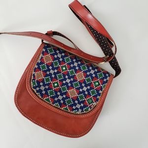 NWT genuine leather handmade embroidered bag